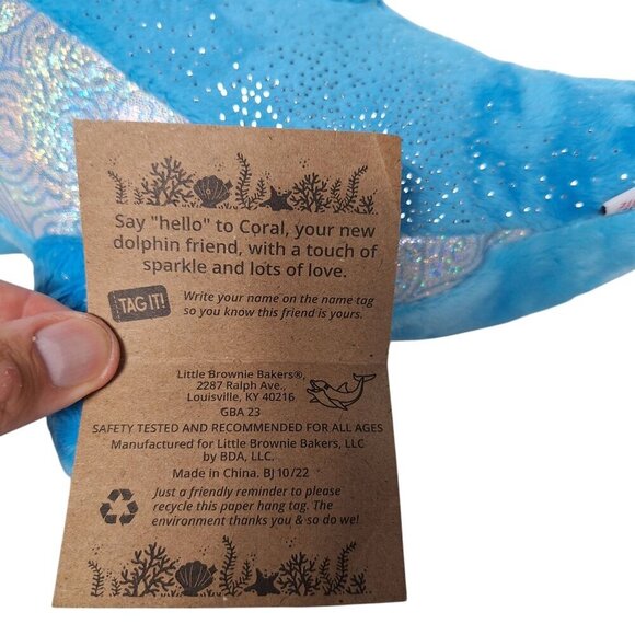 Little Brownie Bakers Blue Dolphin Plush Stuffed Animal 2022 16.5" - Picture 10 of 10